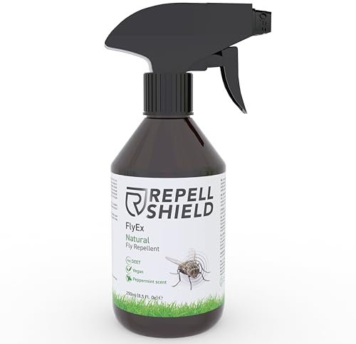 RepellShield® Fliegenspray zur Fliegenabwehr -250ml- Schonendes Fruchtfliegen Spray ideal für Pflanzen, Kästen, Fenster - Innen- & Außenbereich - Deetfrei - Fliegenspray Wohnung & Fliegenfalle
