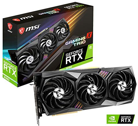 MSI Gaming GeForce RTX 3080 Carte Graphique GDRR6X 320 Bits HDMI/DP Nvlink Tri-Frozr 2 Ampères Architecture OC (RTX 3080 Gaming X Trio 10G)