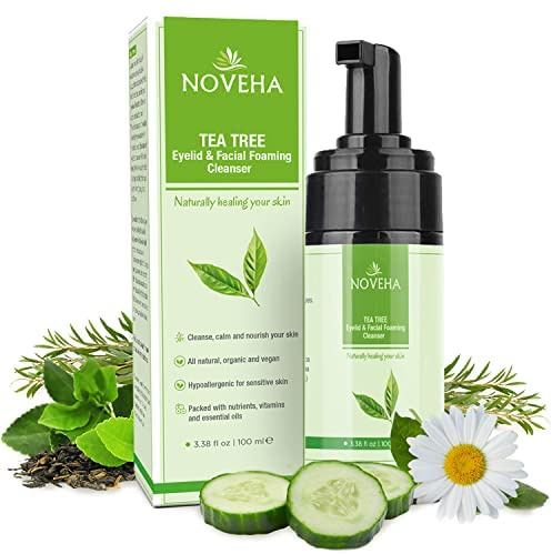 Tea Tree Eyelid Foaming Cleanser - Face Wash For Women | Eyelid Scrub For Dry Eye, Irritation | Preservative Free, Natural Ingredients