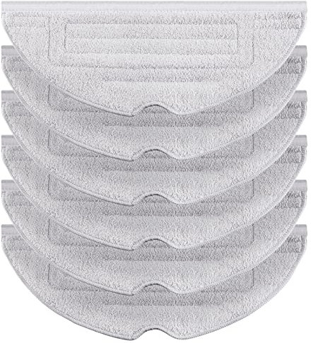 6 Stück Silberionen Wischtücher für Roborock S8/ S8+/ S7 MaxV/ S7 MaxV Plus/ S7 MaxV Ultra/ S7 Pro Ultra/ S7/ S7+ Roboter Staubsauger Mikrofaser VibraRise Wischtuch Ersatzteile Zubehörset (Hellgrau)