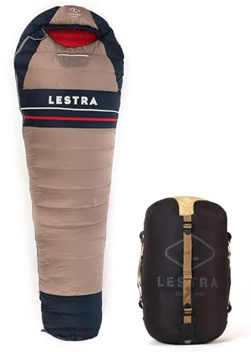 Lestra Outdoor Héritage Le Sac de Couchage des Grands Aventuriers – Léger & Performant – Fermeture Droite – T° Limit Confort 02°C – Adulte – 220 x 80 cm – 760 g