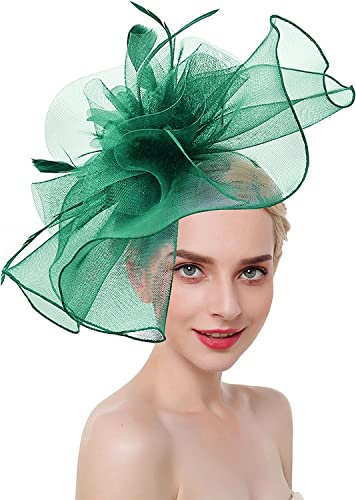 Fascinatorhut für Hochzeit Damen elegant für Bankett Fascinator Hut Vintage schick Brautschmuck mit großer Blume Haarreif Derby-Barett Ascot für Cocktail Kirche Beerdigung
