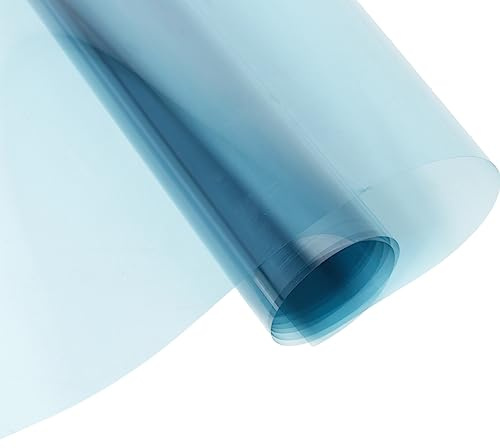 2MIL Transparent Safety Window Film UV Blocking Heat Insulation Window Tint Security Protection Sticker Self Adhesive Glass Film,Light Blue,17.5Inch x 6.5Feet
