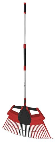 Kamikaze Rastrillo de Hojas Ajustable con Mango de 174cm,rastrillo Hojas Desmontable,rastrillo Recoge Hojas Jardin,rastrillo Jardin con Mango para Hojas,rastrillo para Limpiar Plantas, césped y Patio