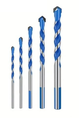 Sivitec Blue 5PCs Multi Purpose Masonry Drill Bit Set for Concrete Brick Hard Tile, Porcelain Plastic Wood - Carbide Drill Bit Tip 4mm 5mm 6mm 8mm and 10mm
