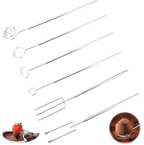 6 PCS Fourchettes à Chocolat, Fourchette Chocolat en Acier Inoxydable, Fourchettes à Fondue en Acier Inoxydable, Couverts à Fondue en Acier Inoxydable, pour Fromage, Chocolat