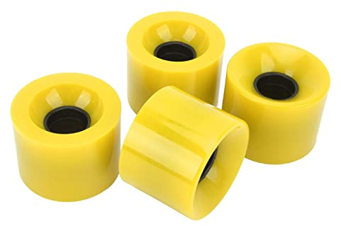 Tnfeeon Skateboardhjul PU-ersättningshjul 60 X 45 Mm 4 St med Bra Grepp och Lågt Ljud för Bananbräda små Fiskbräda Träfiskbrädeåkare (Gul)