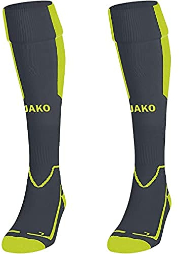 JAKO Unisex Stutzenstrumpf Lazio, Anthrazit/Lime, 43-46