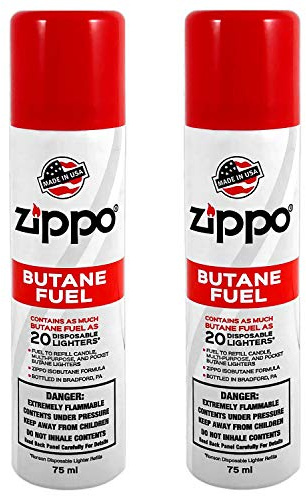 Zippo Butane Fuel Refill â Premium High-Purity for Lighters, Torches & Inserts â Clean Burning, Consistent Flame, Reliable Performance, Made in USA, 75ml 2-Pack