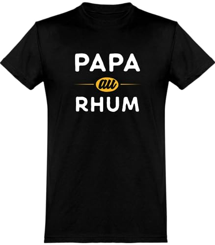 Otshirt T Shirt Homme Papa au Rhum | Imprimé en France, Cadeau fête des pères Homme Humour Papa Anniversaire Original Rigolo Humoristique (,)
