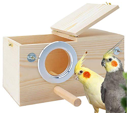 Parakeet Nest Box Budgie Nesting House Cockatiel Breeding Parrots Mating Box for Lovebirds Large and Medium-Sized Birds