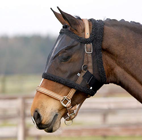 HORSE FLY MASK WITHOUT EAR PROTECTION SHETLAND TO EXTRA FULL (Black, Pony)