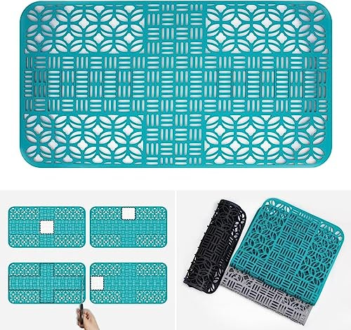 Jarade Protector Fregadero Cocina, Alfombrilla Silicona Fregadero 66 x 35 cm, se Puede Cortar，Plegable, Resistente al Calor y Antideslizante, Inserto Protector para Bandeja de Goteo de Cocina