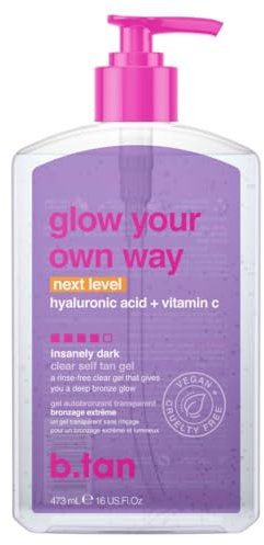 B.Tan Glow Your Own Way Next Level – Gel autobronceador para mujeres, 473 ml