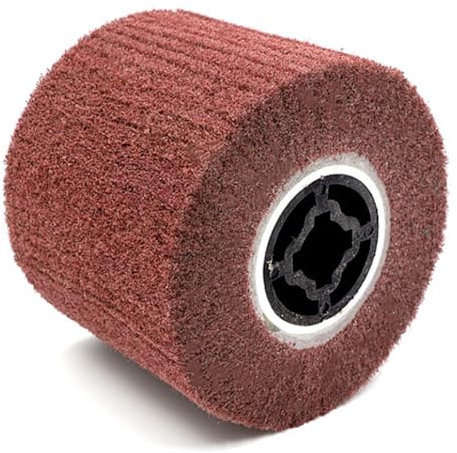 Cepillo de rodillo de lijado, manguitos de lijado para rodillos abrasivos, lijadora para esmerilado, rodillo de lijado para máquina satinada, cepillo de corindón marrón y fibra sintética (120#)