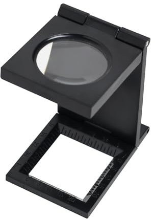 Wonvify Loupe de Table Compte-Fils, Loupe de Lecture, Pliable Compteur de Fils en Métal, Grossissement de 10x, pour Travail, Bureau Maison, Réparation, Hobby, Artisanat, Journaux