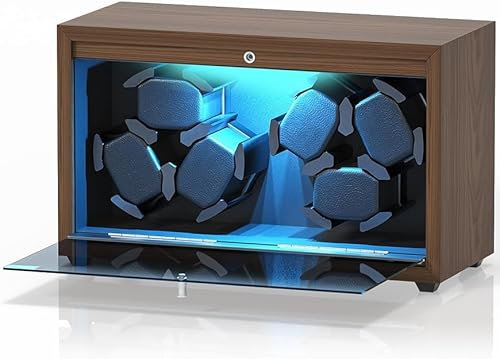 Olvy Uhrenbeweger für 6 Uhren, Watchwinder Box, Extrem Leiser Mabuchi Motor, Flexiblem Uhrenkissen, Watch Winder Holz