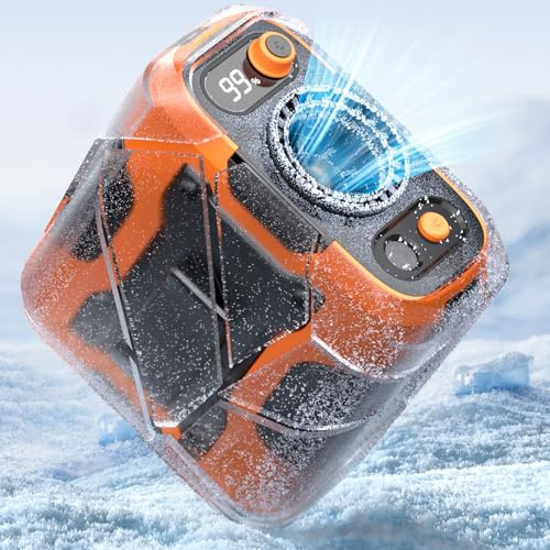 Koonie Waist Clip-on Shirt Fan, 100 Levels of Speeds, 24H Use Time, Orange