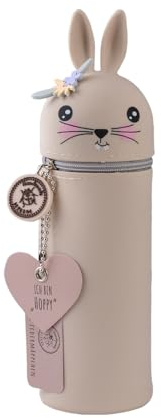 Lulubug Silikon Federmäppchen - Hase Hoppy | Federtasche aus weichem Silikon für Stifte | Federmappe und Stiftehalter | Mäppchen Tiere, Schlampermäppchen