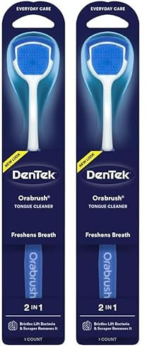 DenTek 2 in 1 Orabrush Tongue Cleaner, 1 Count (Pack of 2)