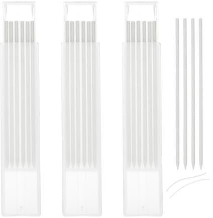 QUARKZMAN 18pcs Mines de Crayon de Charpentier, Mines de 2,8 mm pour Trous Profonds, Mines de Construction, Remplacement pour Crayon de Charpentier (Blanc)
