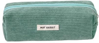 Générique Trousse à Crayons en Velours côtelé de Couleur Unie May Rabbit pour étudiants du secondaire et de la littérature, Grande capacité (D, 19X7CM)