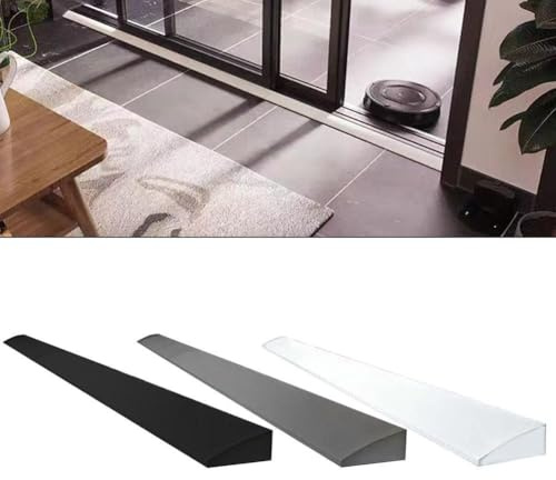 FUBESK Bande de seuil flexible en silicone pour robot balayeur, 5 cm de large, 18 cm de haut, 1 m de long, rampe de barrière d'eau pour salle de bain, compatible avec les transitions de sol, blanc