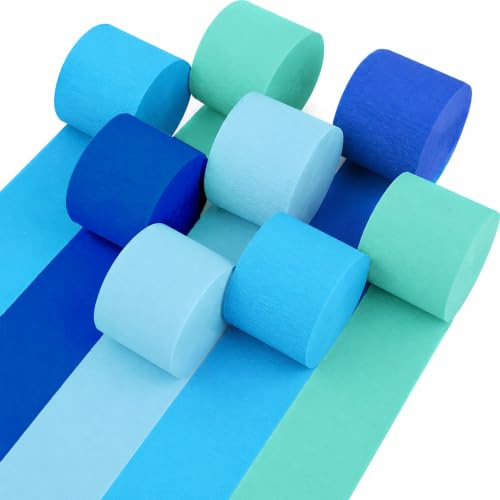 Spetsbst 8 rollos de papel crepé, multicolor, 4,5 cm x 25 m, color verde turquesa