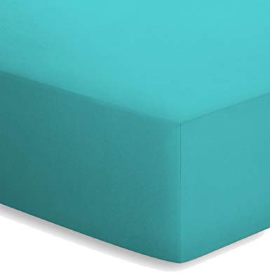 Schlafgut Jersey Mako-Spannbettlaken Aloe Vera in 49 Farben und 4 Größen erhältlich, 50041, Baumwolle, türkis, 60 x 120 cm