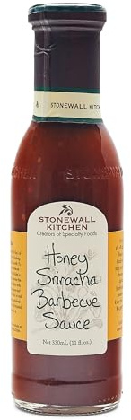 Stonewall Kitchen Honey Sriracha Sauce, 330 ml medium-hot, smoky-sweet BBQ sauce, excellent with ribs, poultry, kebab skewers or simply for dipping