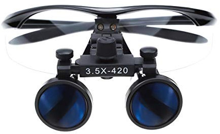 Orilao Chirurgische Lupe, Binokular,-Augenlupe, 3,5 x 420 mm, Arbeitsabstand, Schwarz