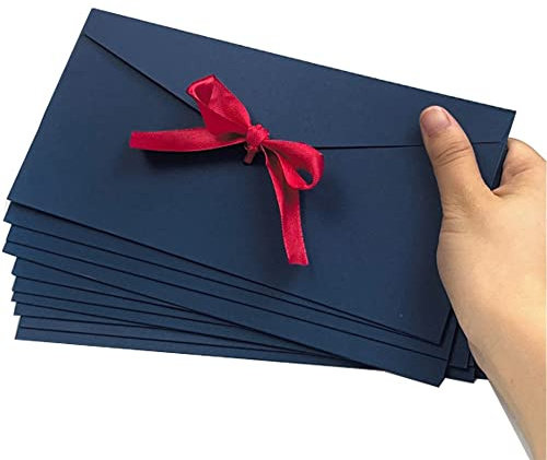 10 Pack Retro Kraft Envelopes Buckle Envelope with Ribbon Gift Card Premium Envelopes for Handmade Invitations Letters Wedding Birthday or Festival Cards Envelope