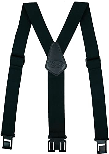 KUNN Men's 1.5 inch Adjustable Y Back Suspender,Elastic Hook End Belt Suspenders Black