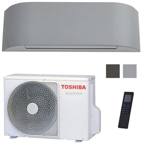 Climatizzatore Condizionatore Monosplit Hybrid Toshiba Haori Light/Dark Gray 12000/13000 Btu Inverter R-32 Wi-Fi A+++/A+++