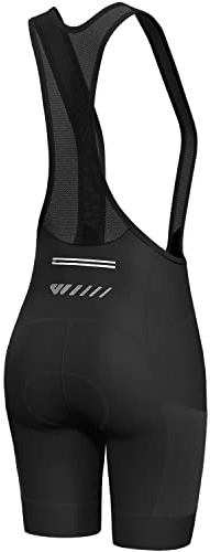 Lo.gas Fahrradhose Damen Gepolstert Mit TräGer Fahrrad TräGerhose Damen Bib Shorts Fahrradhose Schnell Trocknende StoßFeste Fahrradunterhose Mit 4d Polster Tasche B-Schwarz M
