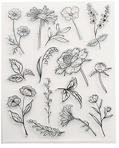 arriettycraft Poeny Blossom klara stämplar för korttillverkning eller journalföring tusensköna ros lilja från dalen genomskinliga silikonstämplar för gör-det-själv hantverk scrapbooking