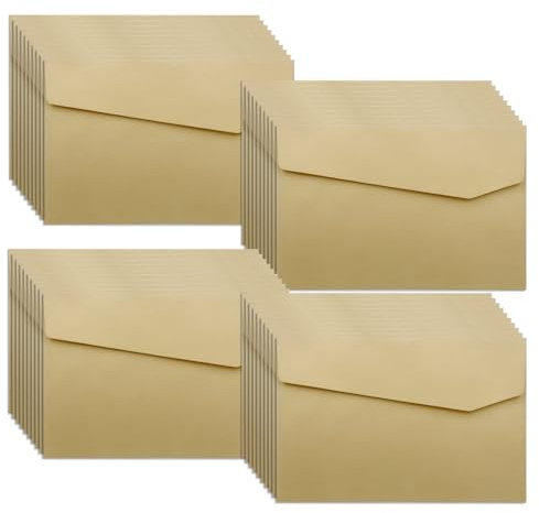 WYAN 40 piezas Sobre kraft,Sobre sin ventana,plegables para Regalos de Fiesta, Bodas, Cumpleaños o Navidades.(16.5 * 11.5cm,Marrón,Tarjetas y Pegamento no Incluidos)