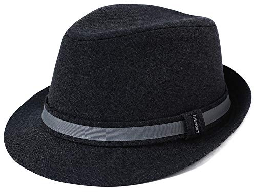Comhats Mens Trilby Fedora Hats Jazz Cap Homburg Derby Party Hat for All Seasons 58-62CM (M-XL)