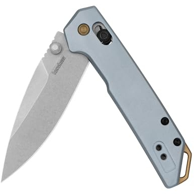 Kershaw Mini Iridium Folding Pocket Knife, 3 inch D2 Steel Blade, DuraLock, Aluminum Handle, Pocketclip