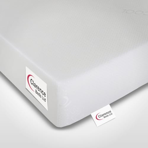 CLARENCE BEDS Cool Touch Memory Foam Mattress Rolled 3 Zone 3ft 4Fft 4ft6 5ft 6ft Sizes Removable Zip Cover (4ft6 Double)