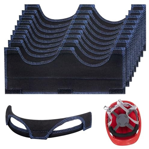 QINGYIWL Lot de 10 bandeaux anti-transpiration pour casque de protection, réutilisables, noirs, lavables