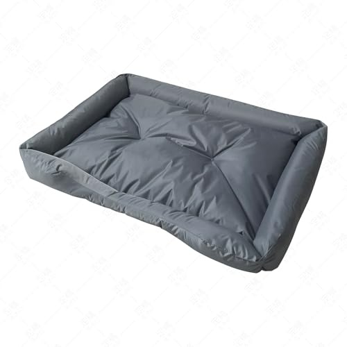Waterproof Machine Washable Stain Resistant Pet Bed for Cats and Dogs, Orthopedic Sofa with Side Support for Small Medium Pets, Non Slip Base, Grey (M-75 * 55 * 11cm)