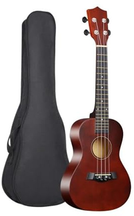 Ukulele Kit 23 Tums Akustisk Ukulele Kit Med Väska Strängar Rem Stall Nål Capo Plektrum Stämapparat Alla I Linsträ För Nybörjare(Coffee)