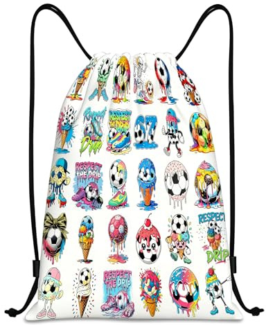 Cunegra Six Seven - 67 sacca sportiva per bambini, con coulisse, da calcio, per bambini, per scuola, nuoto, viaggi, 45 x 36 cm