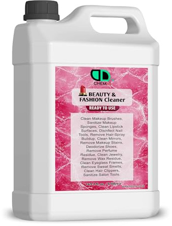 DD Teck Nettoyant de beauté avancé pour pinceaux de maquillage, rouge à lèvres, outils à ongles, tondeuses à cheveux, miroirs, bijoux, lunettes, odeurs, cire et élimination des résidus (5 litres)