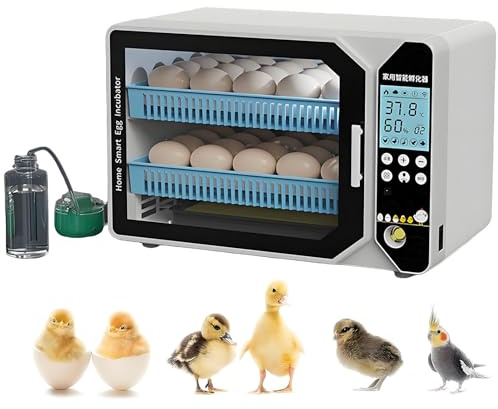 Incubadora Huevos Gallina Automática,Incubadora Huebos,Giro Automático de Huevos,Control Automático de Temperatura,Llenado Automático de Agua,Bandeja de Huevos con Espaciado Ajustable 2Layers