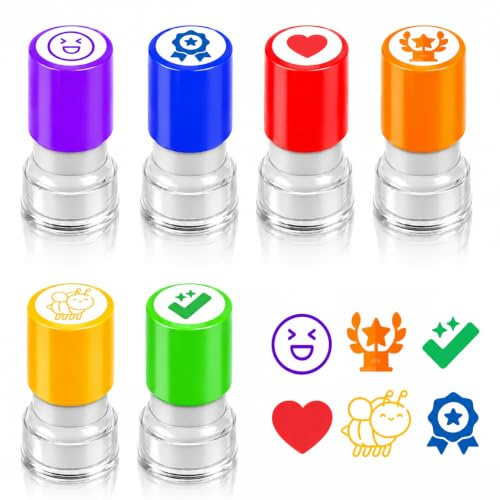 Tampon Encreur Pour Enfant Enseignant 6pcs Tampons De Motivation, Smiley