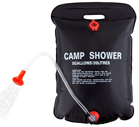 CARTMAN Portable Solar Camping Shower Bag, 5 Gallons for Outdoor Traveling Hiking Summer Shower