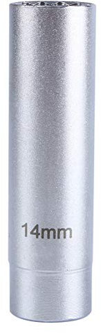 Warnschutz 3/8 Kerzenschlüssel 14mm Zündkerzen-Stecknuss Zündkerzenschlüssel Zündkerzen Steck Nuss für 12-Punkt-14-mm-Zündkerzen Zundkerzen-Ausbauwerkzeug 14mm Zündkerzen