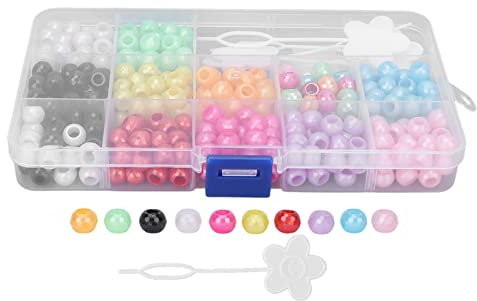 Ensemble D'accessoires de Dreadlocks de Perruque de Bricolage, 365pcs 12 Couleurs Perle Cheveux Tresse, pour Cheveux, Tressage de Barbe, Pendentifs, Bracelets